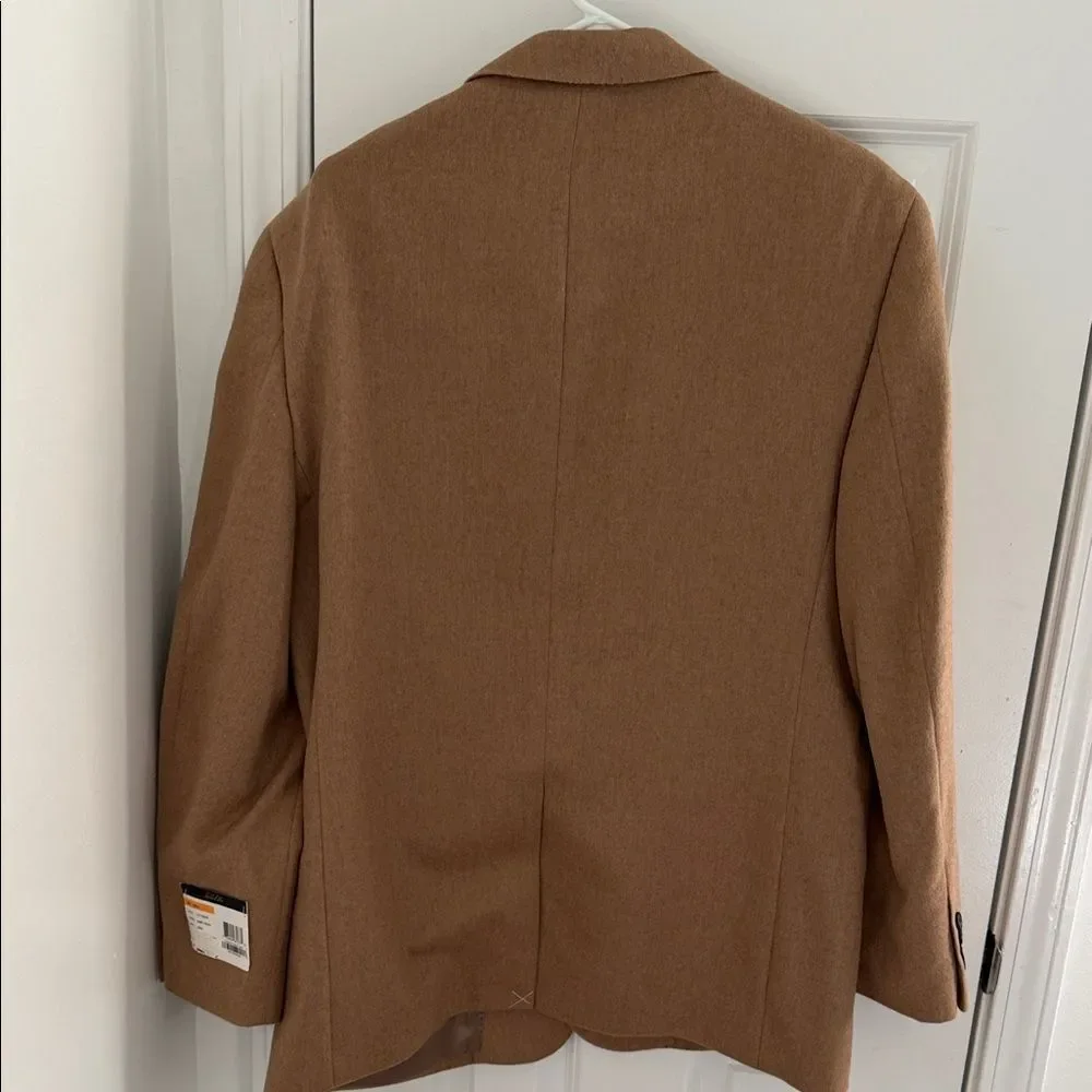 Tasso Elba Brown Men's Blazer 100% Camel Hair Size R44 NWT